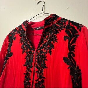 Red Floral Embroidery Dress